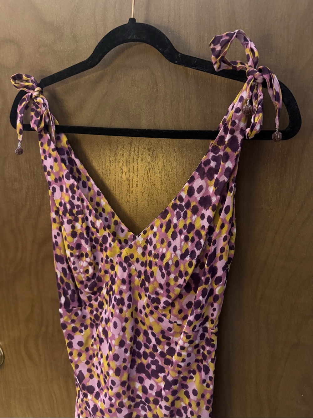 A.B.S. by Allen Schwartz Vintage Y2K Purple Animal Print Midi Dress Size - 10 - Picture 2 of 9